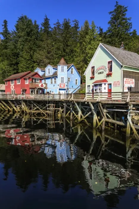 Framed Print : Creek Street, Ketchikan Creek boardwalk reflections, historic red-light district Framed Print : Creek Street, Ketchikan Creek boardwalk reflections, historic red-light district