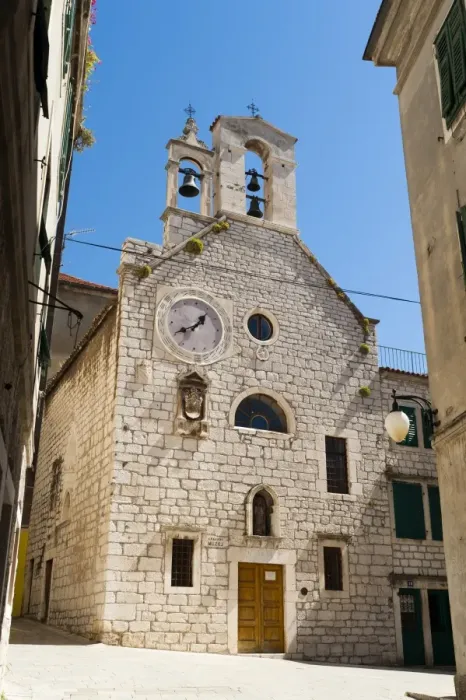 Framed Print : Crkveni Muzej (Museum of Crkveni), Crkvi Sv. Barbare (Church of St. Barbara), Sibenik, Dalmatia region, Croatia, Europe