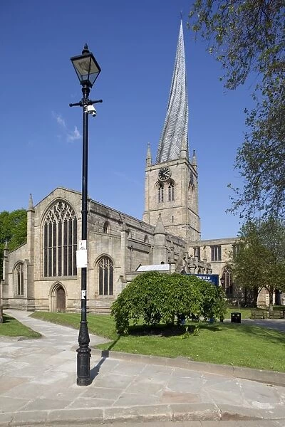 The crooked spire of St. Mary and All Saints Church, Chesterfield, Derbyshire, England, United Kingdom, Europe