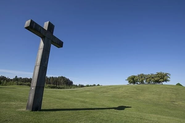 Cross at Skogskyrkogarden, UNESCO World Heritage Site, Stockholm, Sweden, Scandinavia