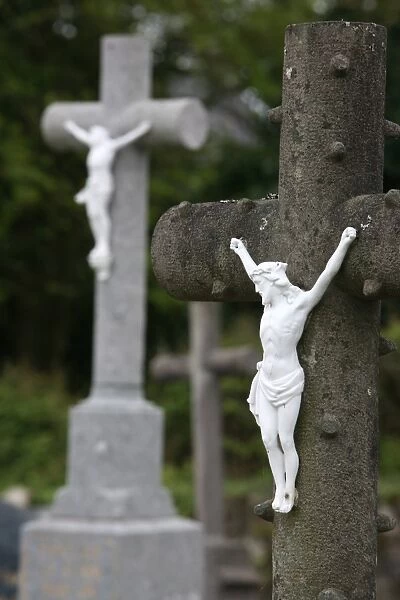 Crosses, Landevennec, Finistere, Brittany, France, Europe