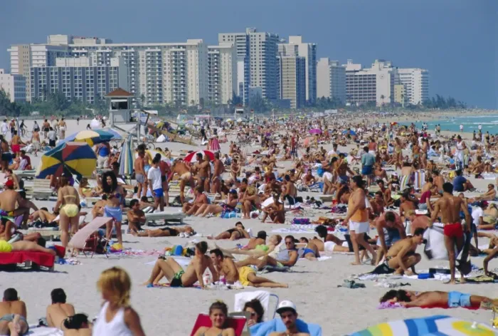 Framed Print : Crowded beach Framed Print : Crowded beach