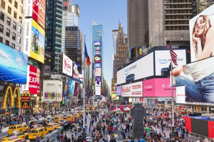 Framed Print : Crowds with busy traffic, yellow cabs, Times Square and Broadway, Theatre District Framed Print : Crowds with busy traffic, yellow cabs, Times Square and Broadway, Theatre District