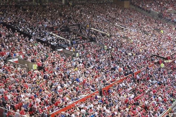 Crowds at English Premiership football match between Manchester United and Fulham
