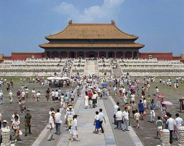Crowds before the Hall of Supreme Harmony, Imperial Palace, Forbidden City
