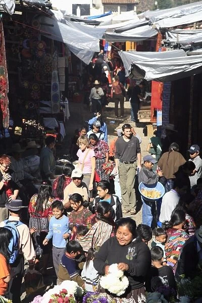 Crowds, Sunday Market, Chichicastenango, Guatemala, Central America