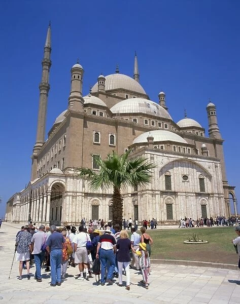 Crowds of tourists before the Mohammed Ali Mosque, Cairo, Egypt, North Africa, Africa