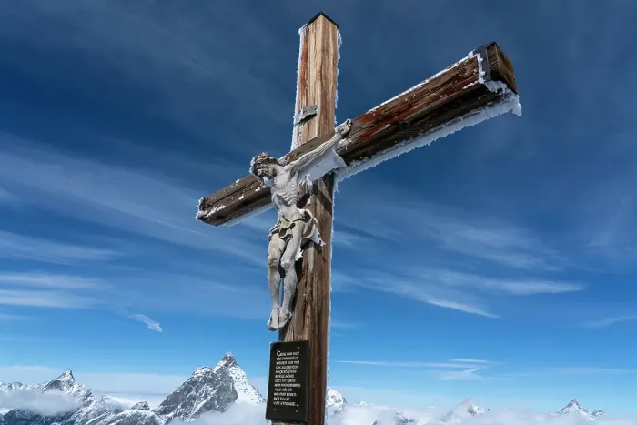 Framed Print : Crucifix with Matterhorn in the background, Zermatt, Canton Valais, Switzerland Framed Print : Crucifix with Matterhorn in the background, Zermatt, Canton Valais, Switzerland