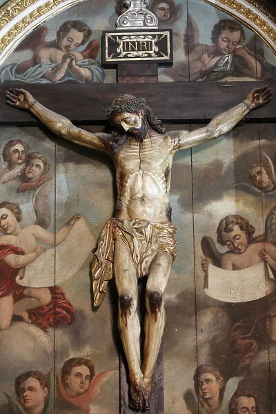 Crucifix in Salvador Cathedral basilica sacristy, Salvador, Bahia, Brazil, South America