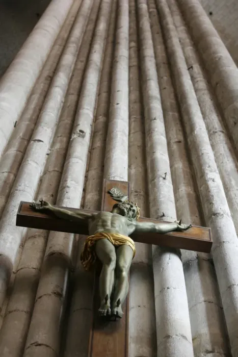 Framed Print : Crucifix, St. Etienne Cathedral, Auxerre, Yonne, Burgundy, France, Europe