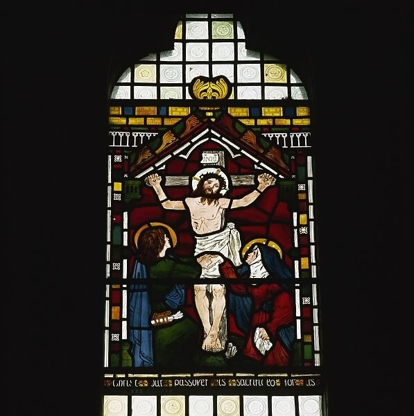 Crucifixion by Maddox Brown, stained glass by William Morris Company, Selsley church