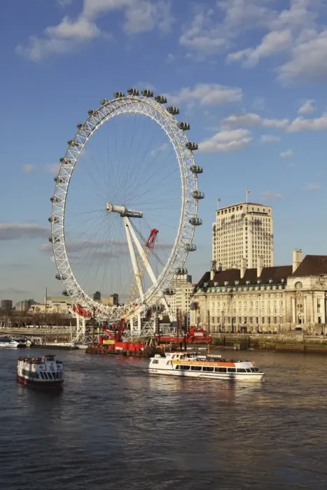 Framed Print : Cruise boats sail past County Hall and the London Eye on the South Bank of the River Thames, London, England, United Kingdom, Europe Framed Print : Cruise boats sail past County Hall and the London Eye on the South Bank of the River Thames, London, England, United Kingdom, Europe