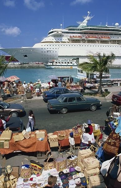 Cruise ship dockside, Nassau, Bahamas, West Indies, Central America
