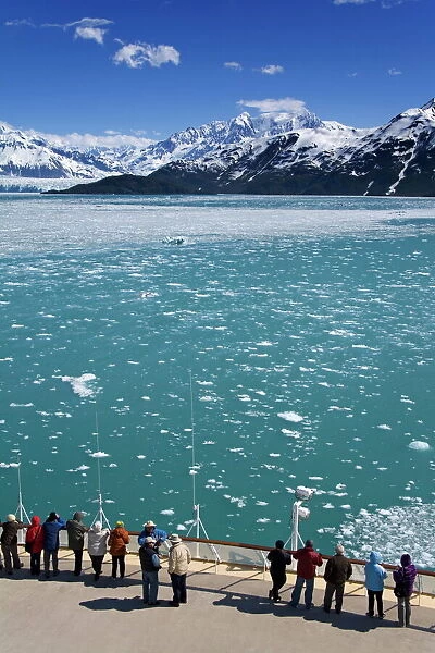 Cruise ship near Hubbard Glacier, Yakutat Bay, Gulf of Alaska, Southeast Alaska
