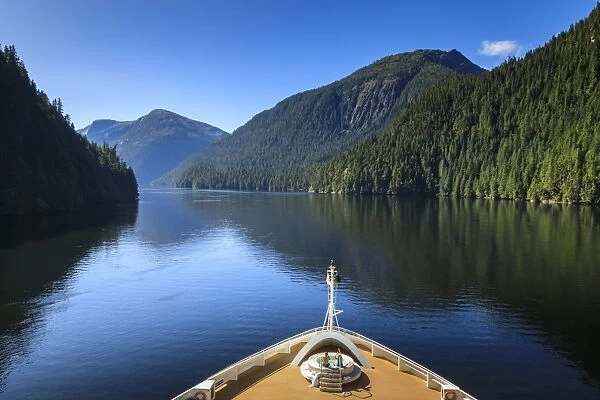 Cruise ship, Rudyerd Bay, beautiful day in summer, Misty Fjords National Monument