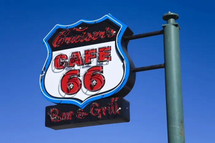 Framed Print : Cruisers Cafe, Williams, Route 66, Arizona, United States of America, North America Framed Print : Cruisers Cafe, Williams, Route 66, Arizona, United States of America, North America