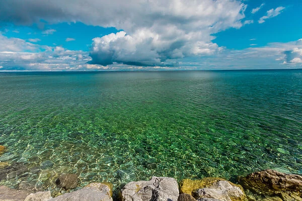 Crystal clear water of Lake Huron, Mackinac Island, Michigan, United States of America