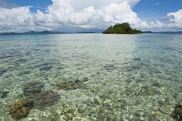 Crystal clear water in the Marovo Lagoon, Solomon Islands, Pacific