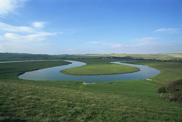 Cuckmere River, Seven Sisters Country Park, East Sussex, England, United Kingdom, Europe