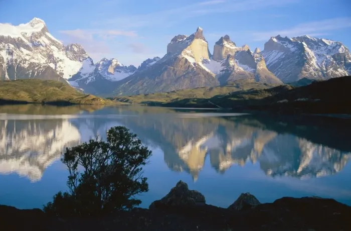 Framed Print : Cuernos del Paine 2600m from Lago Pehoe, Torres del Paine National Park Framed Print : Cuernos del Paine 2600m from Lago Pehoe, Torres del Paine National Park