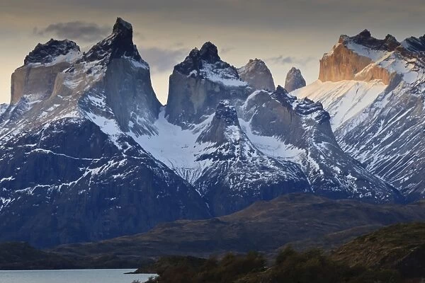 Cuernos del Paine at sunset, Torres del Paine National Park, Patagonia, Chile, South America