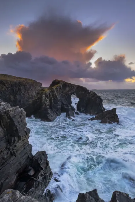 Framed Print : Cumulonimbus Cloud over Stac a Phris Natural Sea Arch at sunset, near Shawbost Framed Print : Cumulonimbus Cloud over Stac a Phris Natural Sea Arch at sunset, near Shawbost