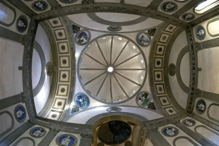 Framed Print : Cupola, Pazzi Chapel, designed by Brunelleschi, Santa Croce church, Florence Framed Print : Cupola, Pazzi Chapel, designed by Brunelleschi, Santa Croce church, Florence
