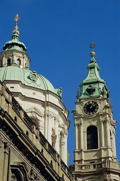 Cupola and tower of the Baroque St. Nicholas Church, Mala Strana, Prague