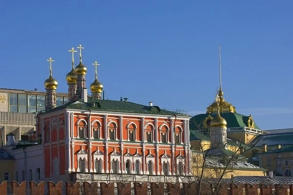 Cupolas of Poteshny Palace, The Kemlin, Moscow, Russia, Europe