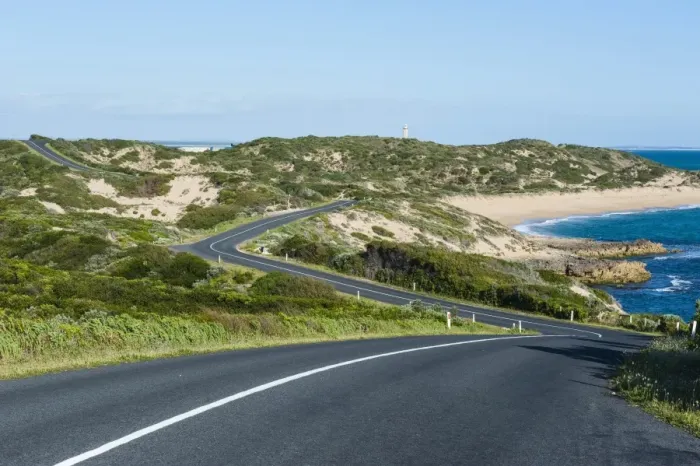 Framed Print : Curvy road in Beachport, South Australia, Australia, Pacific Framed Print : Curvy road in Beachport, South Australia, Australia, Pacific