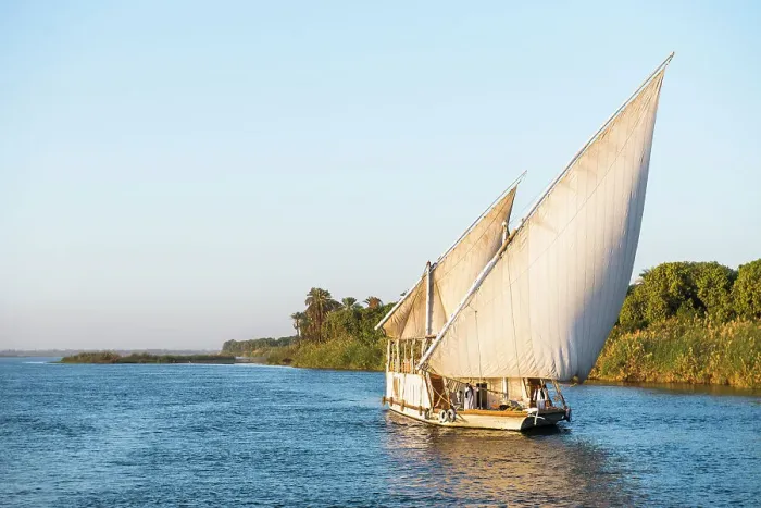 Framed Print : Dahabeah under sail, passenger river boat of the Lazuli fleet, sailing on the Nile river near Aswan, Egypt, North Africa, Africa Framed Print : Dahabeah under sail, passenger river boat of the Lazuli fleet, sailing on the Nile river near Aswan, Egypt, North Africa, Africa