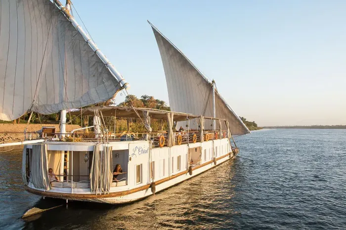 Framed Print : Dahabeah under sail, passenger river boat of the Lazuli fleet, sailing on the Nile river near Aswan, Egypt, North Africa, Africa Framed Print : Dahabeah under sail, passenger river boat of the Lazuli fleet, sailing on the Nile river near Aswan, Egypt, North Africa, Africa