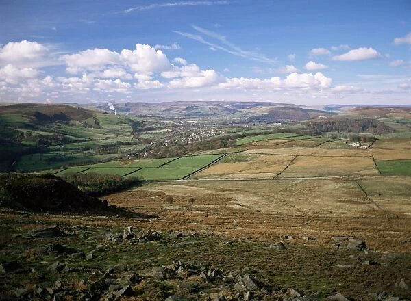 Dale Bottom and Hathersage from Overowler Tor, Peak District National Park