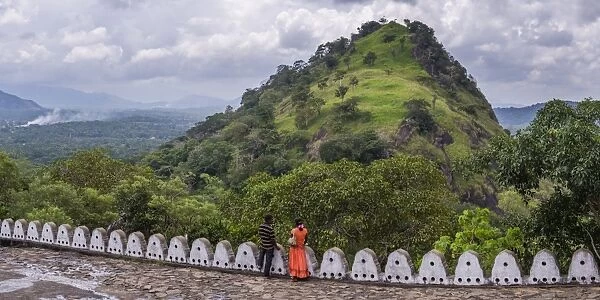 Dambulla Cave Temples, two people enjoying the view, Dambulla, Central Province, Sri Lanka, Asia