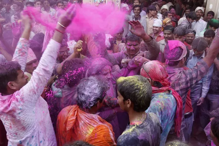 Framed Print : Dancers celebrating Holi festival in Barsana temple, Barsana, Uttar Pradesh, India, Asia Framed Print : Dancers celebrating Holi festival in Barsana temple, Barsana, Uttar Pradesh, India, Asia