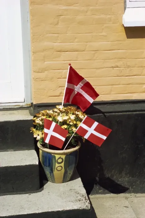 Framed Print : Danish flags outside a house in Aeroskobing, Aero, Denmark, Scandinavia, Europe Framed Print : Danish flags outside a house in Aeroskobing, Aero, Denmark, Scandinavia, Europe