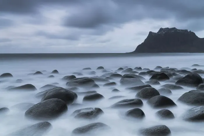 Framed Print : Dark clouds over Uttakleiv beach and stones washed by sea, Leknes, Vestvagoy, Nordland, Lofoten Islands, Norway, Scandinavia, Europe Framed Print : Dark clouds over Uttakleiv beach and stones washed by sea, Leknes, Vestvagoy, Nordland, Lofoten Islands, Norway, Scandinavia, Europe