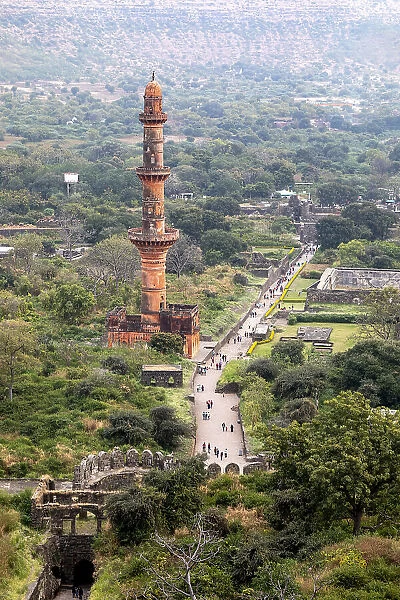 Daulatabad Fort and surrounding landscape, Maharashtra, India, Asia