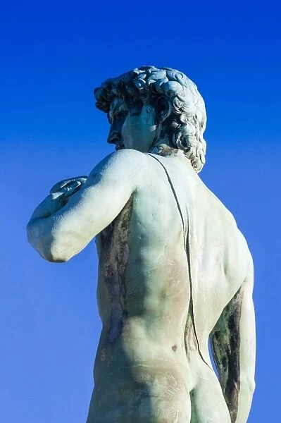 The David statue at Piazzale Michelangelo, UNESCO World Heritage Site, Florence (Firenze), Tuscany, Italy, Europe