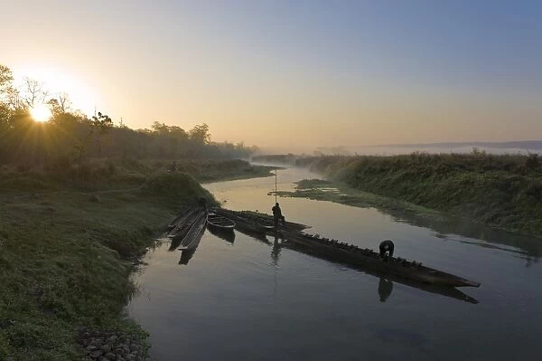 Dawn over Chitwan National Park, UNESCO World Heritage Site, Western Terai, Nepal, Asia