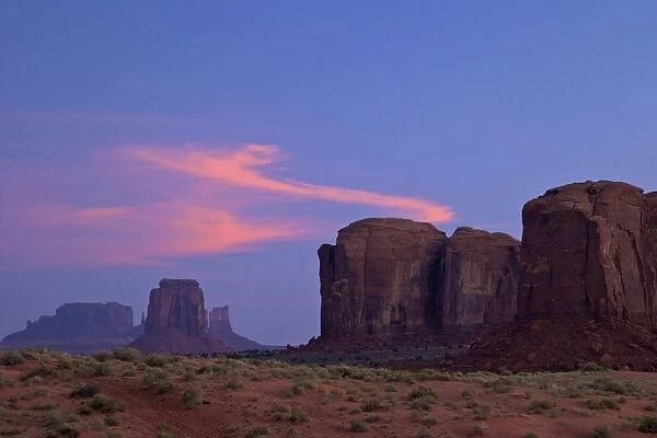 Dawn clouds over Monument Valley Navajo Tribal Park, Utah, United States of America, North America