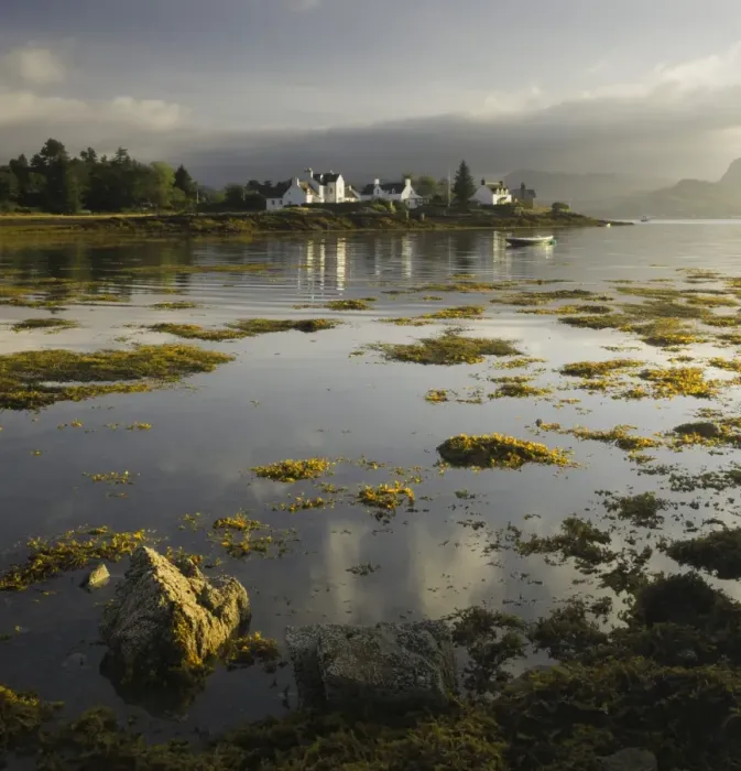 Framed Print : Dawn view of Plockton Harbour and Loch Carron near the Kyle of Lochalsh in the Scottish Highlands Framed Print : Dawn view of Plockton Harbour and Loch Carron near the Kyle of Lochalsh in the Scottish Highlands