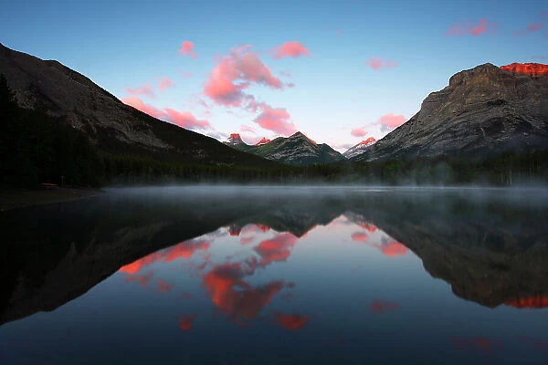 Dawn at Wedge Pond, Kananaskis Country, Alberta, Rocky Mountains, Canada, North America
