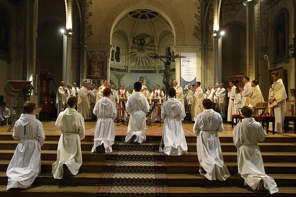 Deacon ordinations in Notre Dame du Travail Church, Paris, France, Europe
