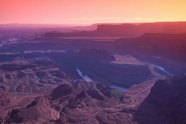 Dead Horse Point Overlook at sunset, Dead Horse Point State Park, near Moab