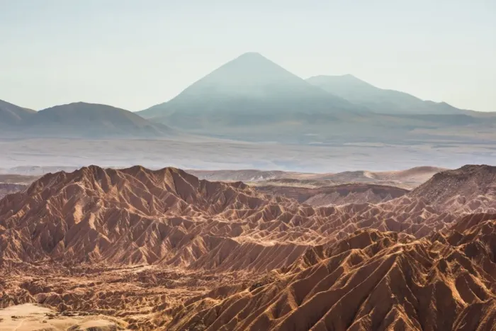 Framed Print : Death Valley (Valle de la Muerte) and Licancabur Volcano, San Pedro de Atacama, Atacama Desert Framed Print : Death Valley (Valle de la Muerte) and Licancabur Volcano, San Pedro de Atacama, Atacama Desert