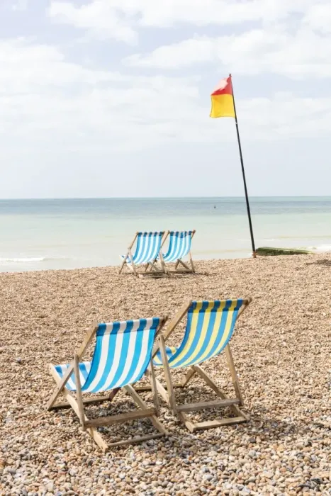 Framed Print : Deckchairs on the beach, Brighton, East Sussex, England, United Kingdom, Europe Framed Print : Deckchairs on the beach, Brighton, East Sussex, England, United Kingdom, Europe