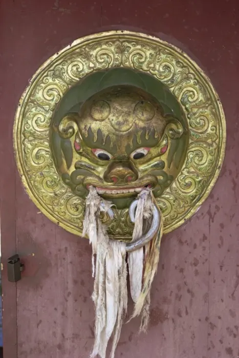 Framed Print : Detail of decorated knob of gate decorated with lions head Framed Print : Detail of decorated knob of gate decorated with lions head
