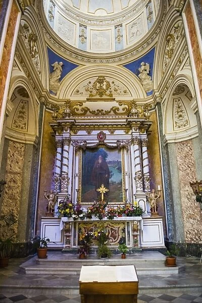 Decoration in the interior of Duomo (Noto Cathedral) (Cattedrale di Noto), Noto, Val di Noto, UNESCO World Heritage Site, Sicily, Italy, Europe