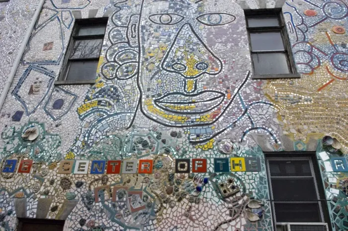Framed Print : Decoration of patterns in glass, mirrors, ceramics and other fragments of objects embedded in stucco by sculptor Isaiah Zagar, South Street, Philadelphia, Pennsylvania, United States of America Framed Print : Decoration of patterns in glass, mirrors, ceramics and other fragments of objects embedded in stucco by sculptor Isaiah Zagar, South Street, Philadelphia, Pennsylvania, United States of America
